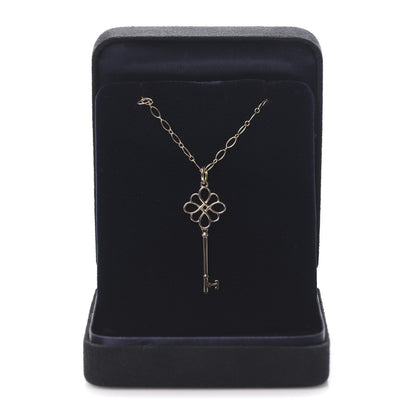 Tiffany 18K Rose Gold Knot Key Pendant Necklace 6 of 6
