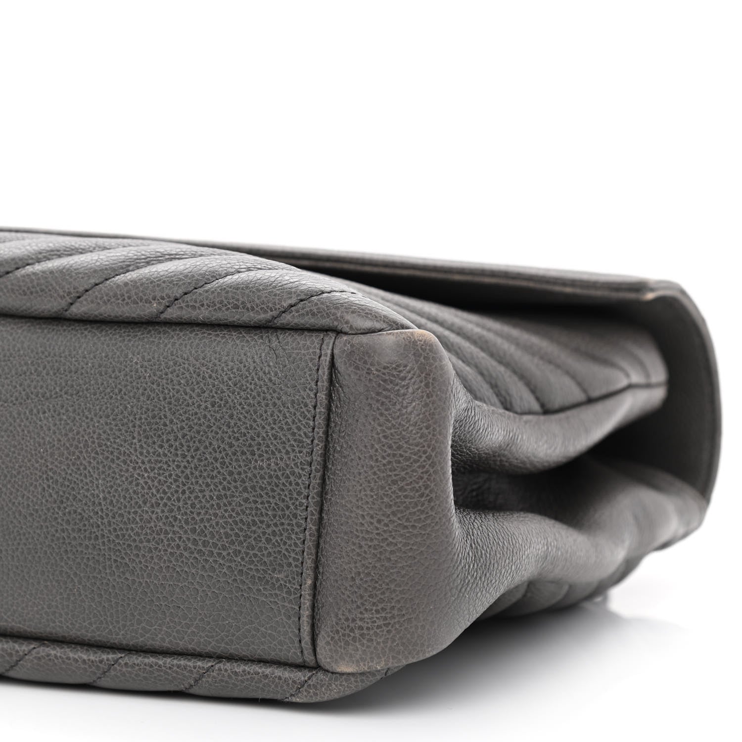 Saint Laurent Sheepskin Matelasse Chevron Monogram Large College Satchel Dark Anthracite 10 of 14