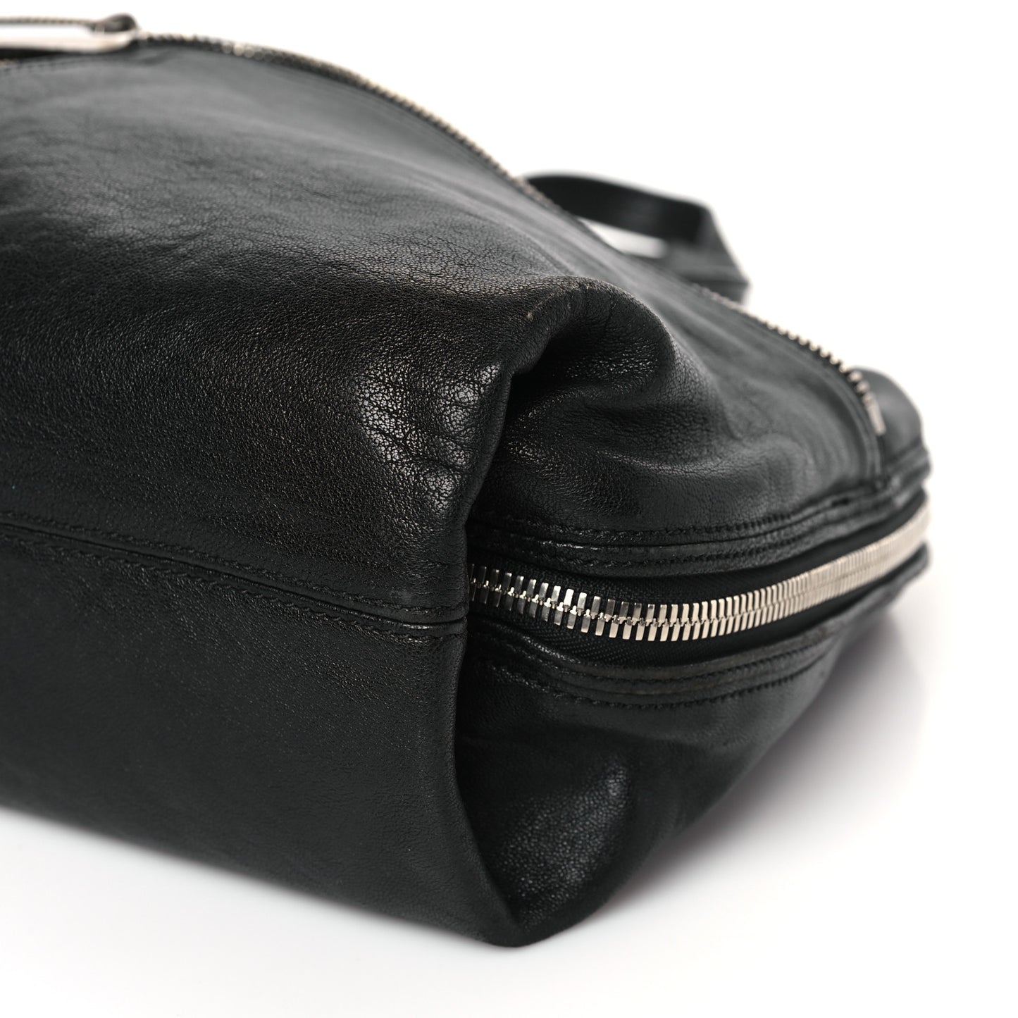 Sheepskin Zipper Satchel Black