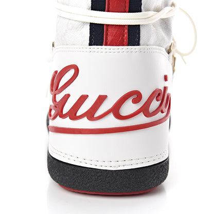 Gucci Monogram GG Lace Up Snow Boots 37 White 7 of 10