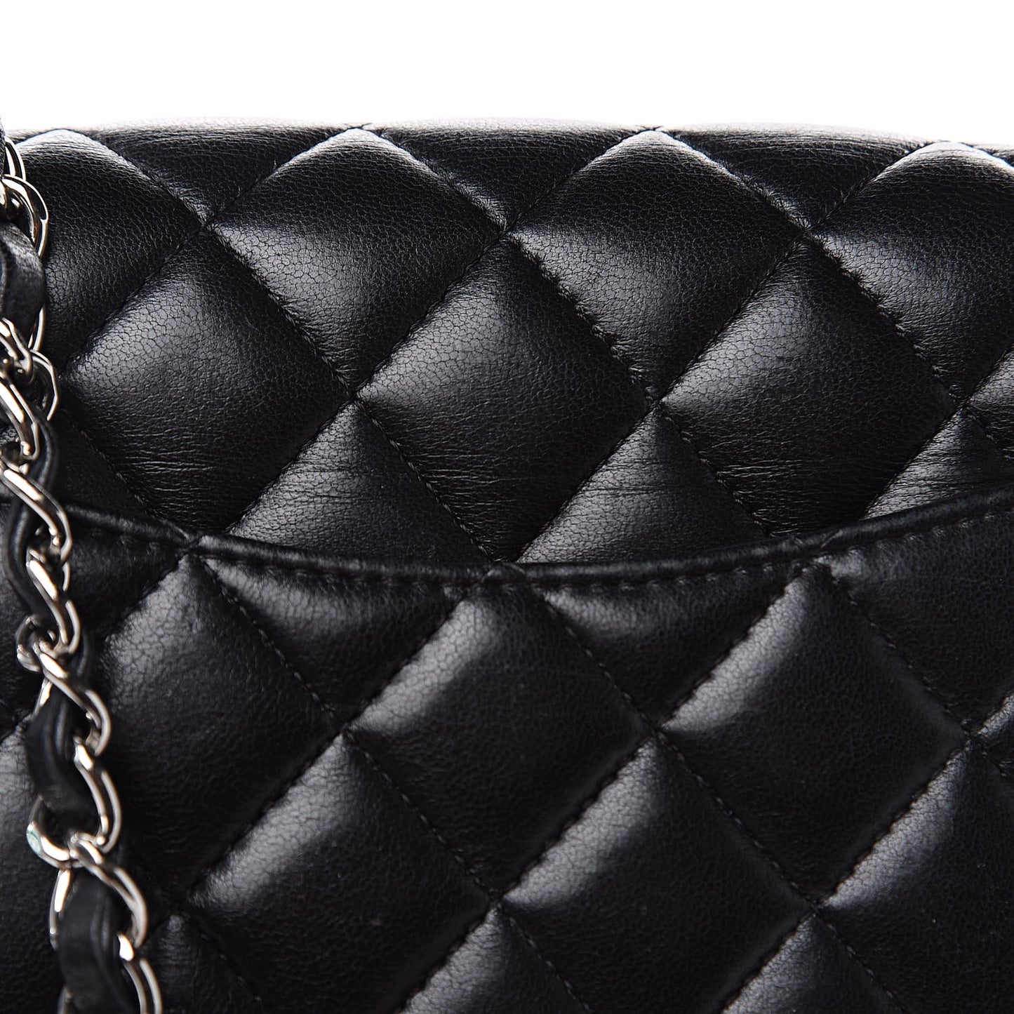 Lambskin Quilted Mini Rectangular Flap Black