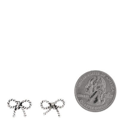 Tiffany Sterling Silver Textured Twist Bow Earrings 2 of 5