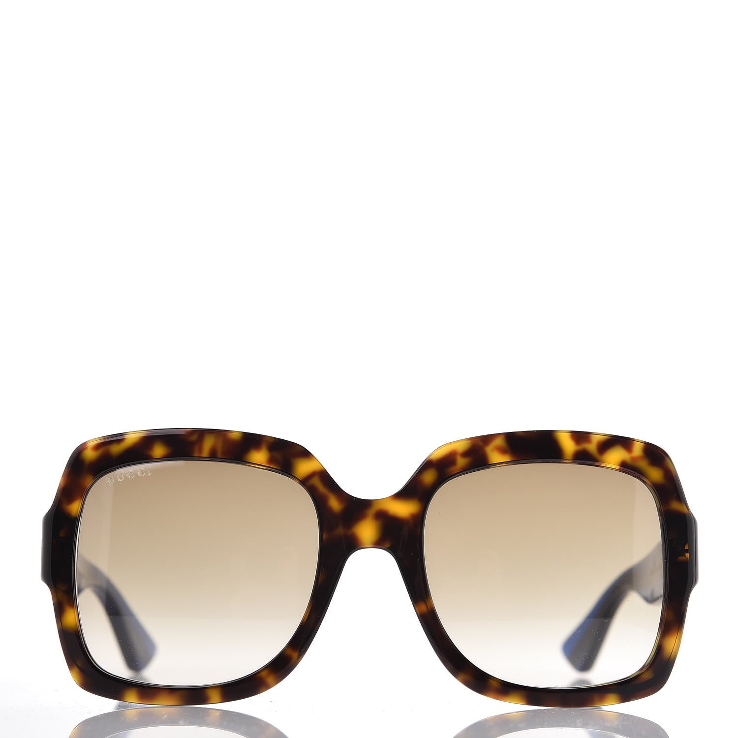 Gucci Oversize Square Web GG 0036S Sunglasses Tortoise 2 of 8