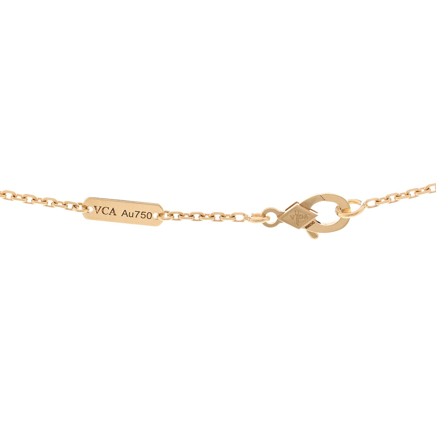 18K Yellow Gold Mother of Pearl Vintage Alhambra Pendant Necklace