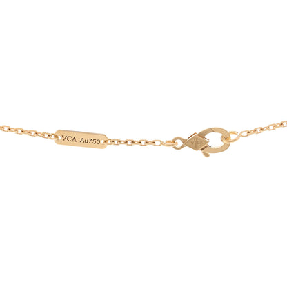 Van Cleef & Arpels 18K Yellow Gold Mother of Pearl Vintage Alhambra Pendant Necklace 4 of 5