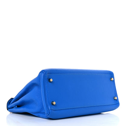 Hermes Togo Kelly Retourne 32 Bleu Hydra 4 of 9