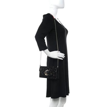 Christian Louboutin Suede Loubi54 Crossbody Clutch Black 2 of 9