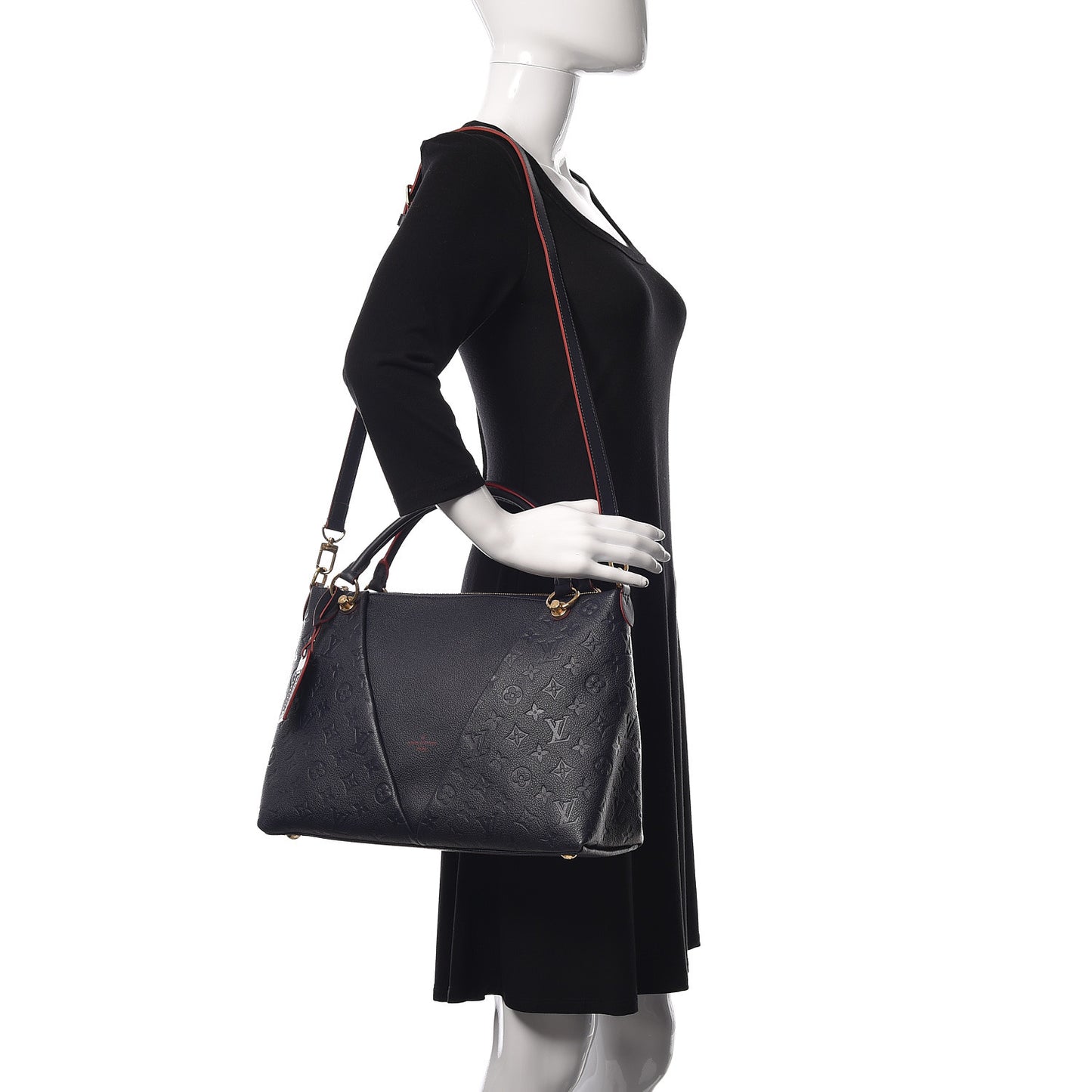 Empreinte V Tote MM Marine Rouge