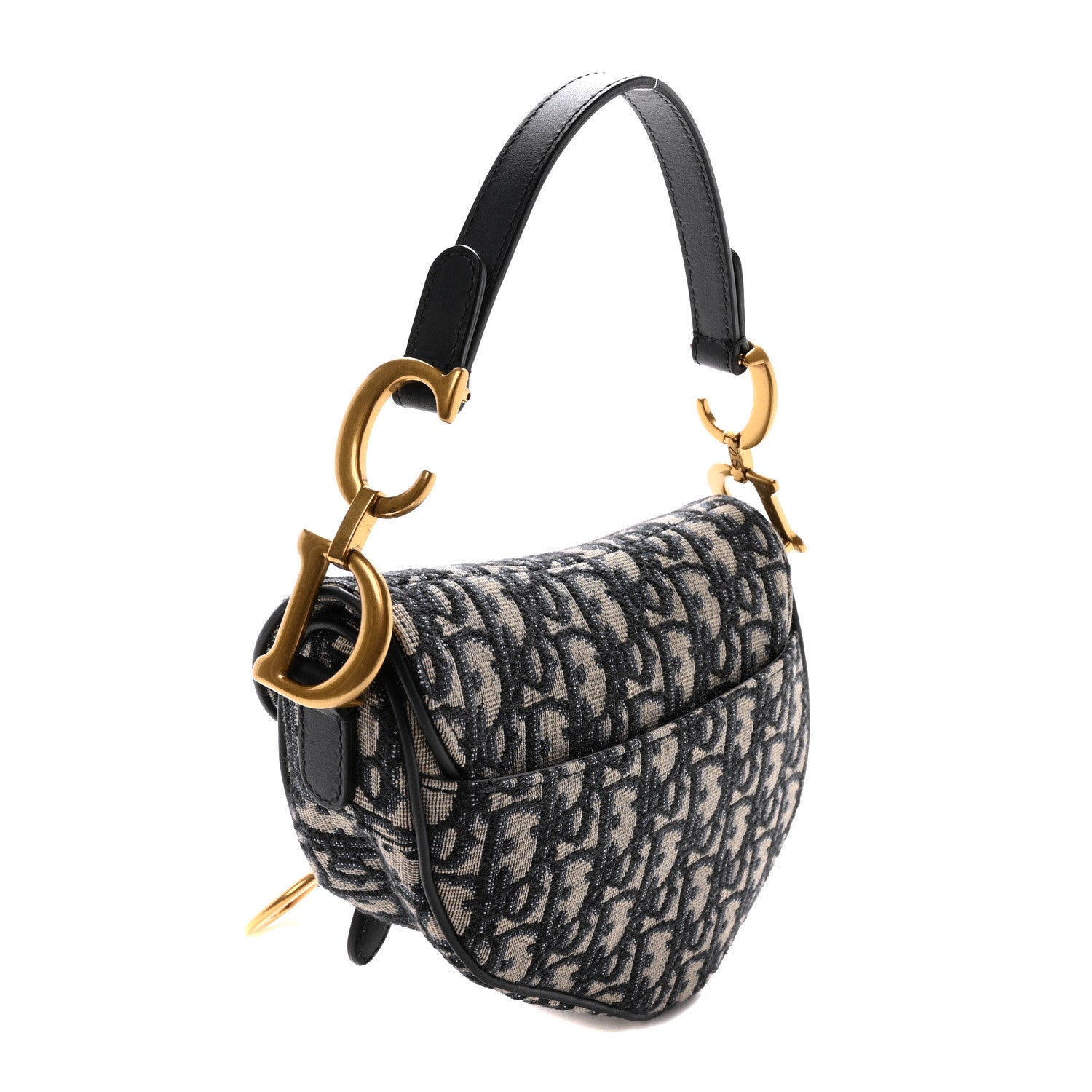 Christian Dior Oblique Mini Saddle Bag With Strap Blue 2 of 10
