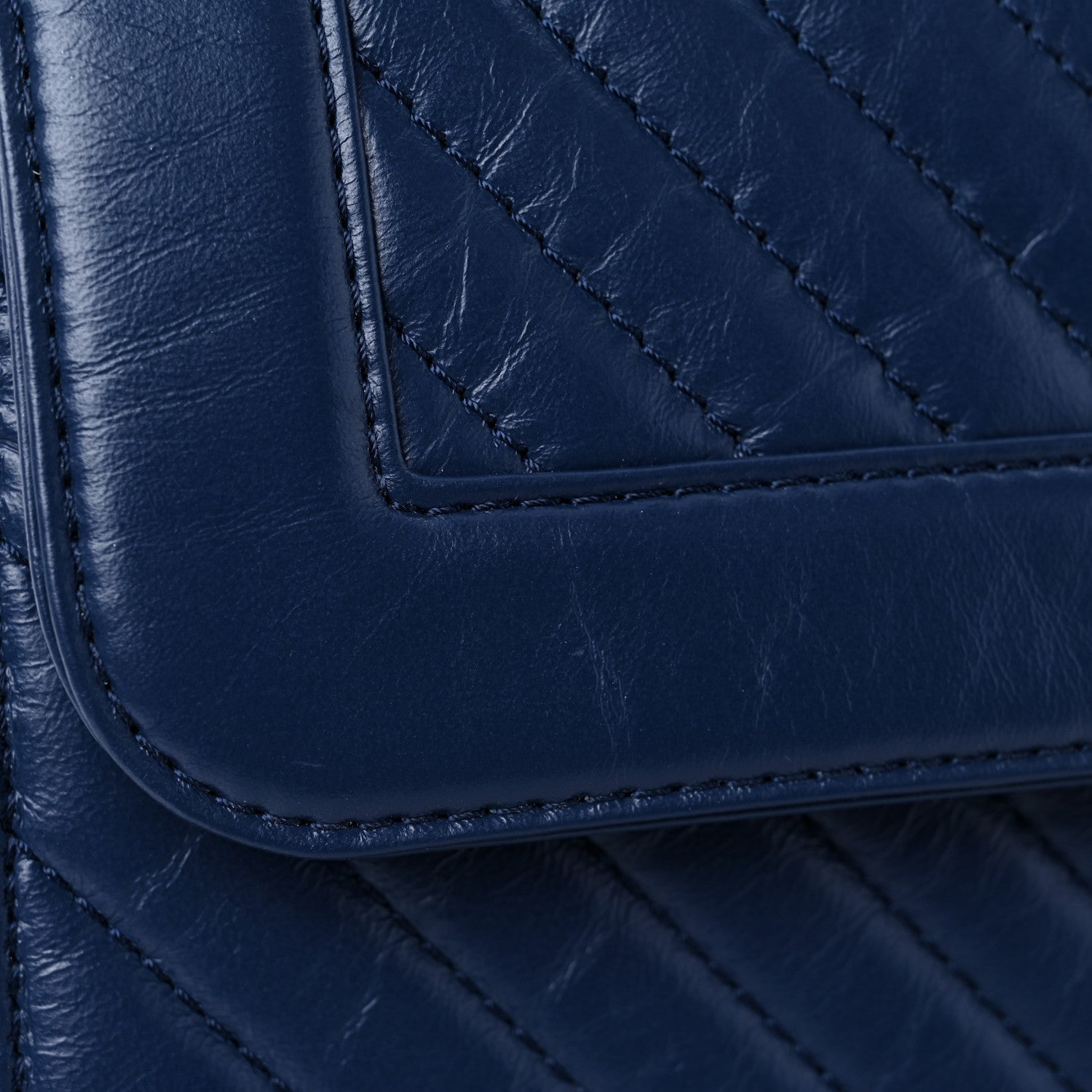 Chanel Aged Calfskin Chevron Quilted Backpack Navy 13 of 13