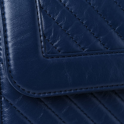 Chanel Aged Calfskin Chevron Quilted Backpack Navy 13 of 13