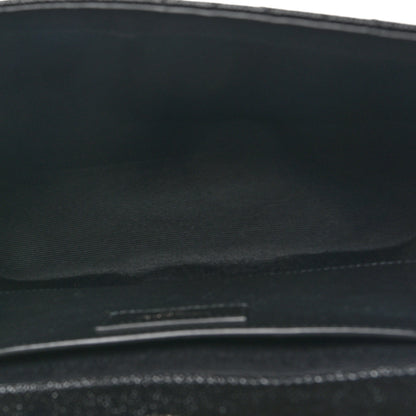 Saint Laurent Grain De Poudre Textured Mixed Matelasse Triquilt Medium Monogram Monochrome Satchel Black 5 of 10
