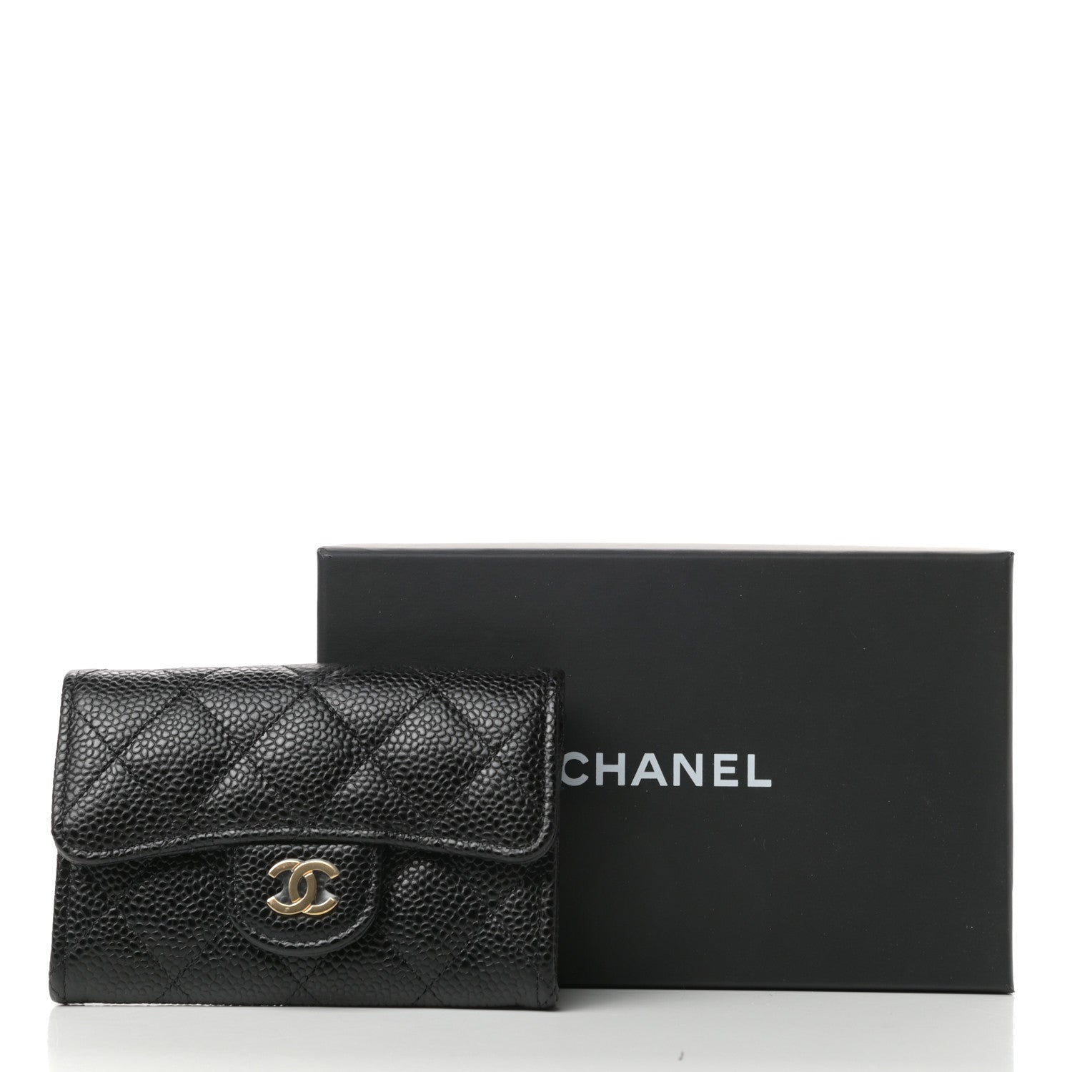 Chanel Caviar Quilted Flap Card Holder Wallet Black 8 of 9
