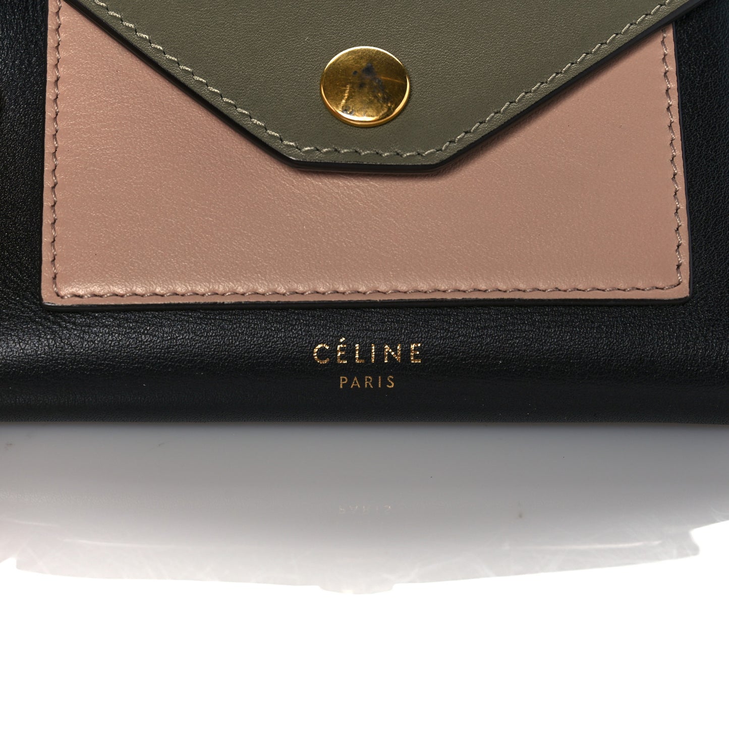Smooth Calfskin Pocket Card Holder Army Green
