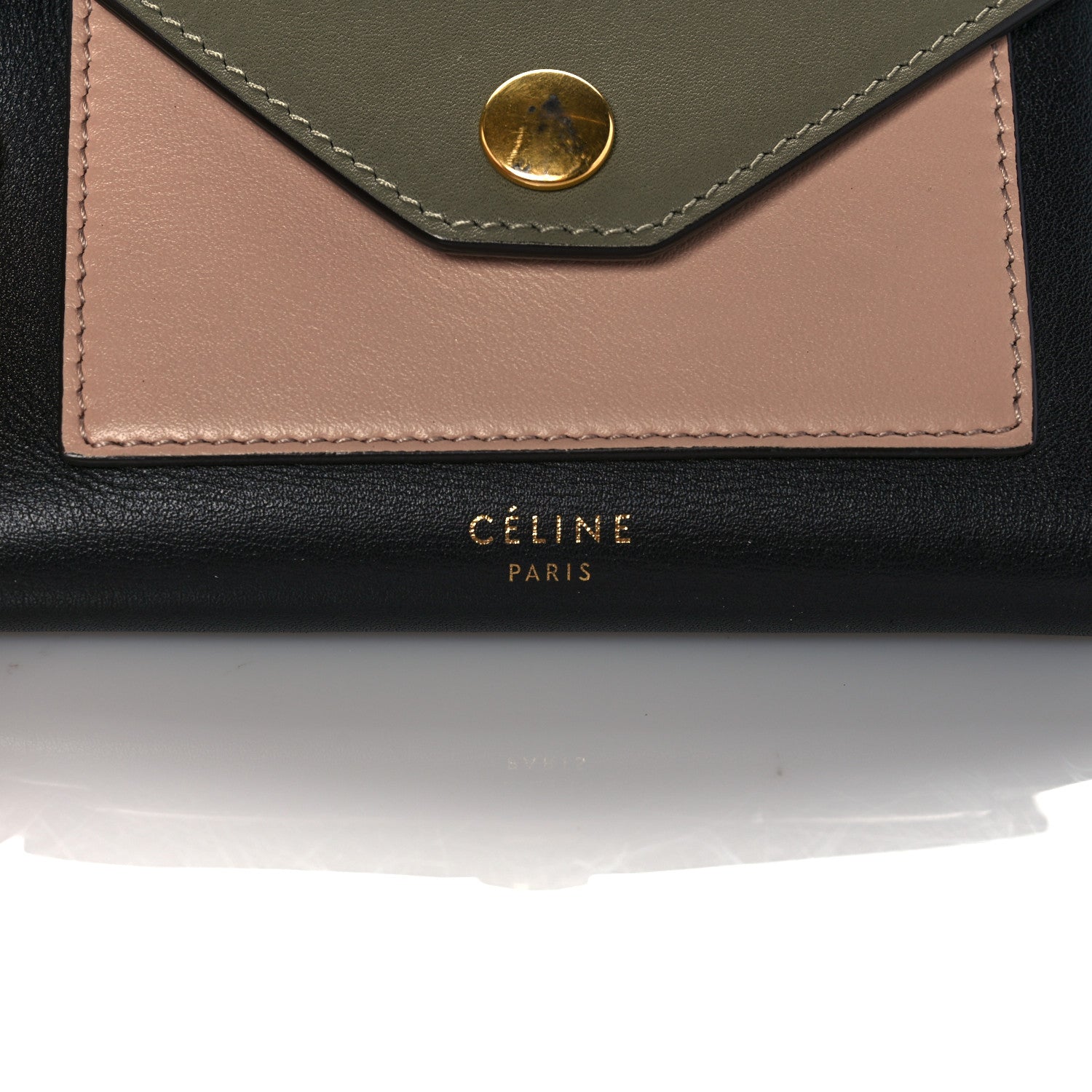 Celine Smooth Calfskin Pocket Card Holder Army Green 6 of 13