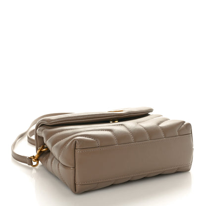 Saint Laurent Calfskin Y Quilted Monogram Toy Loulou Crossbody Bag Taupe 4 of 10