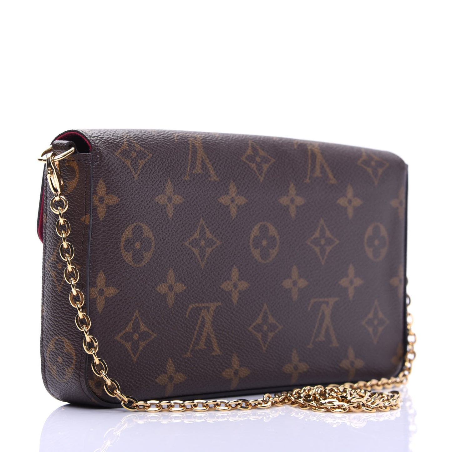 Monogram Pochette Felicie Chain Wallet Fuchsia