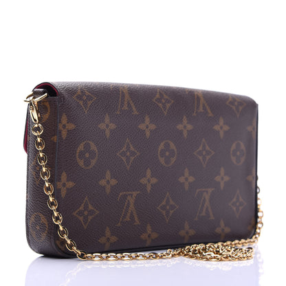 Louis Vuitton Monogram Pochette Felicie Chain Wallet Fuchsia 3 of 12