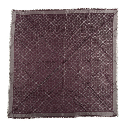 Louis Vuitton Silk Lurex Wool Monogram Shine Shawl Amarante 1 of 3