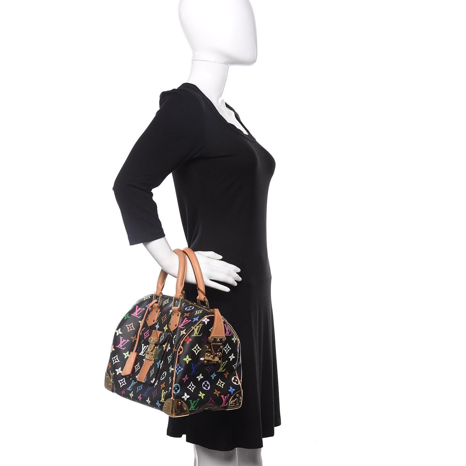 Louis Vuitton Monogram Multicolor Speedy 30 Black 2 of 9