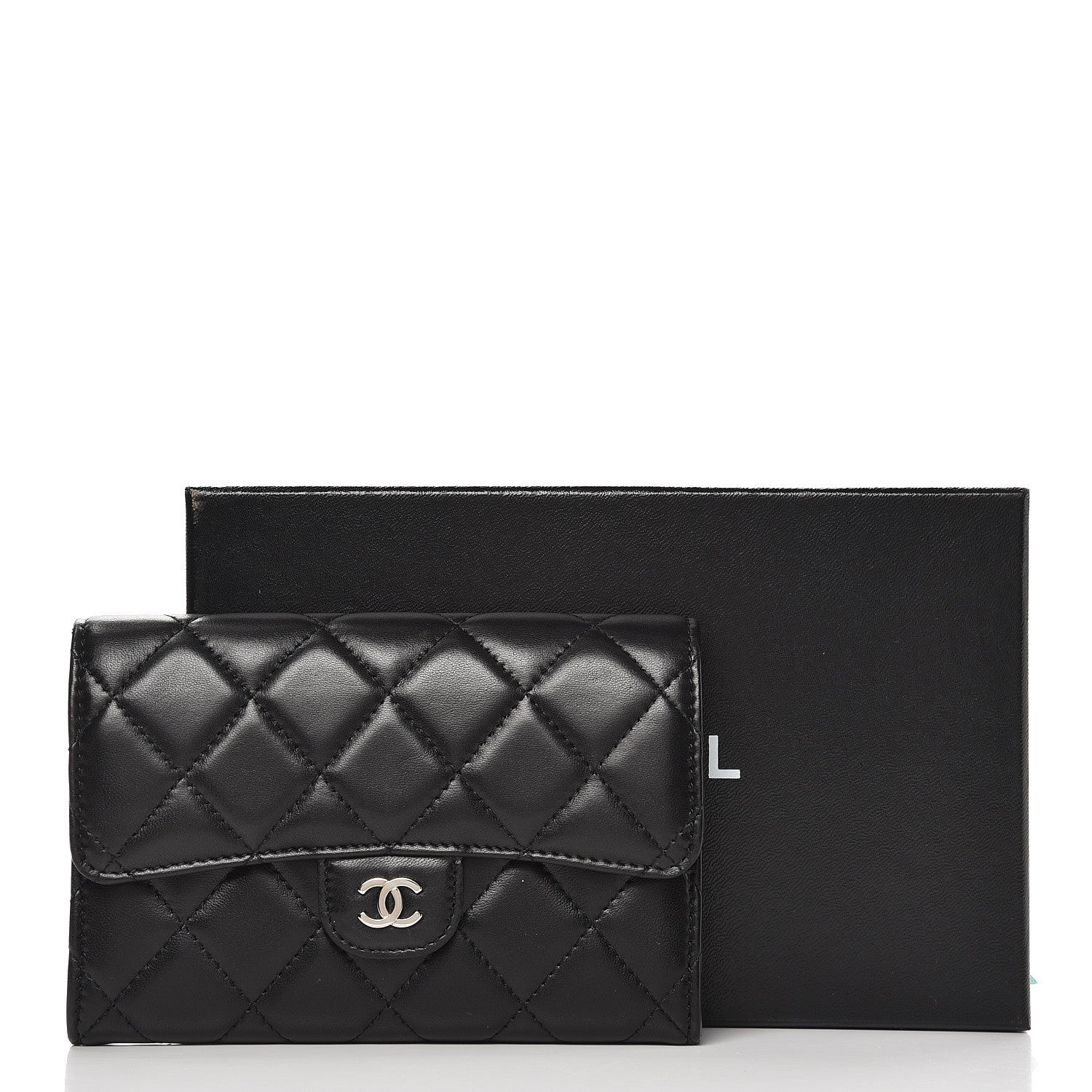 Chanel Lambskin Quilted Small Flap Wallet Black 10 of 10