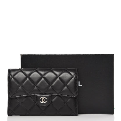 Chanel Lambskin Quilted Small Flap Wallet Black 10 of 10