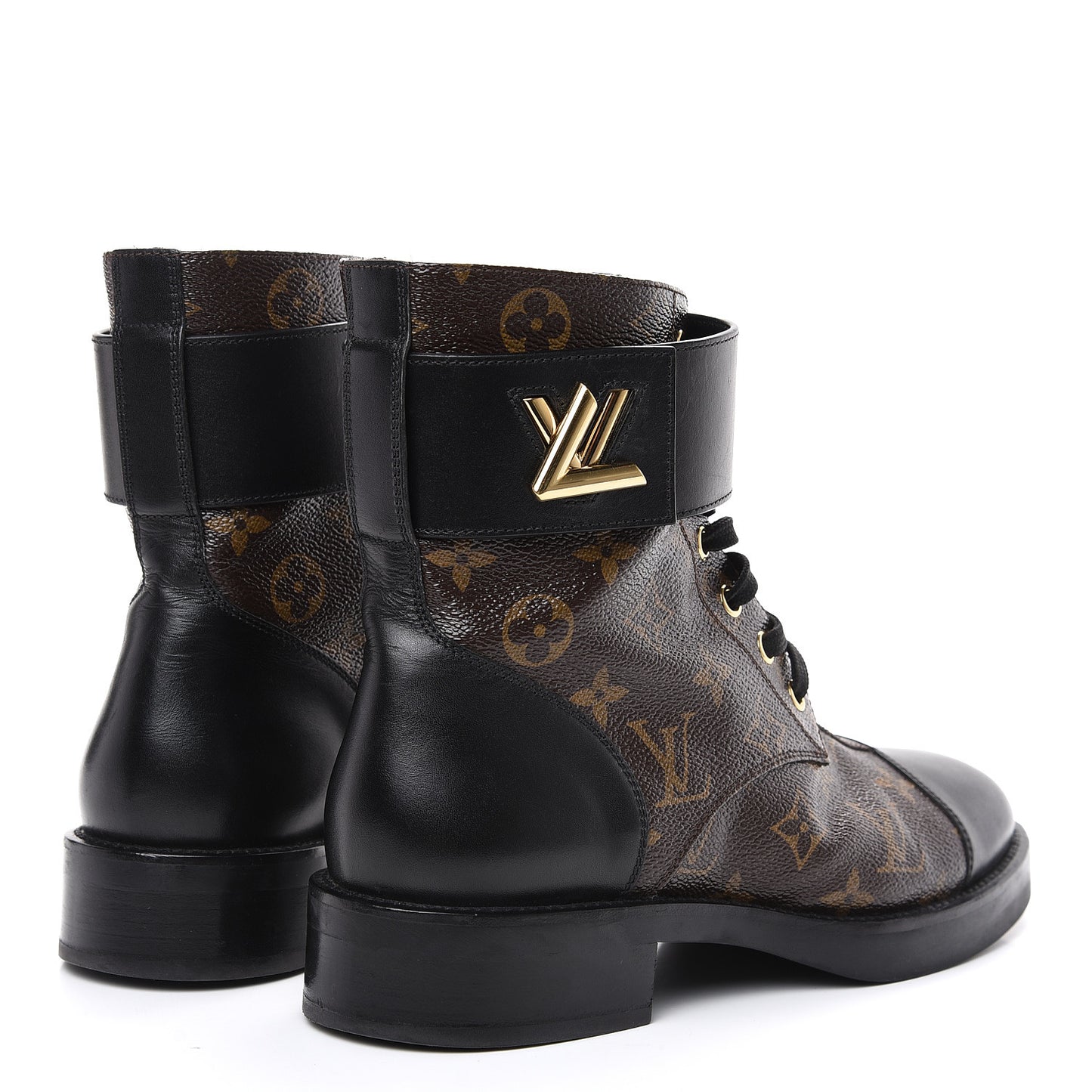 Calfskin Monogram Wonderland Flat Ranger Boots 39 Black