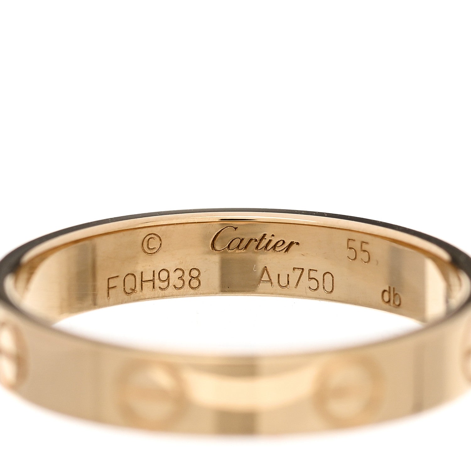 Cartier 18K Yellow Gold 3.5mm LOVE Wedding Band Ring 55 7.25 4 of 5