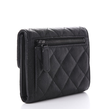Chanel Calfskin Quilted Compact Flap Wallet So Black 3 of 8