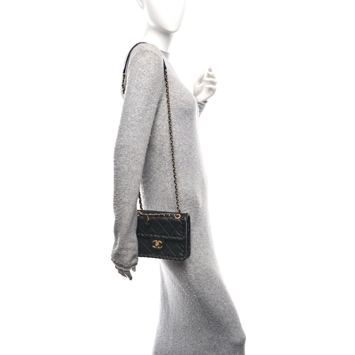 Chanel Calfskin Braided Mini My Own Frame Flap Black 2 of 13