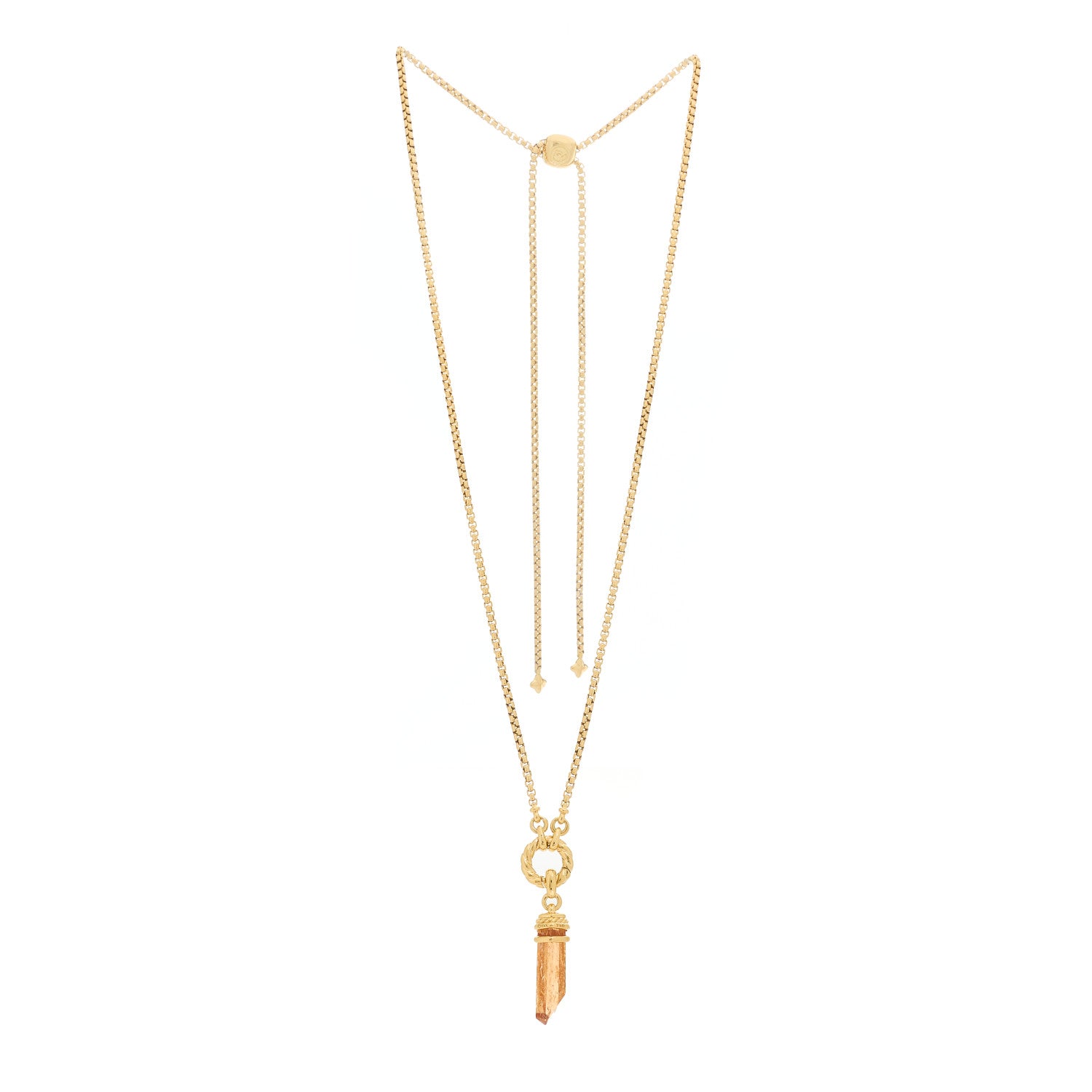 David Yurman 18K Yellow Gold Diamond Imperial Topaz Wrapped Amulet Pendant Cable Amulet Vehicle Box Chain Necklace 3 of 4