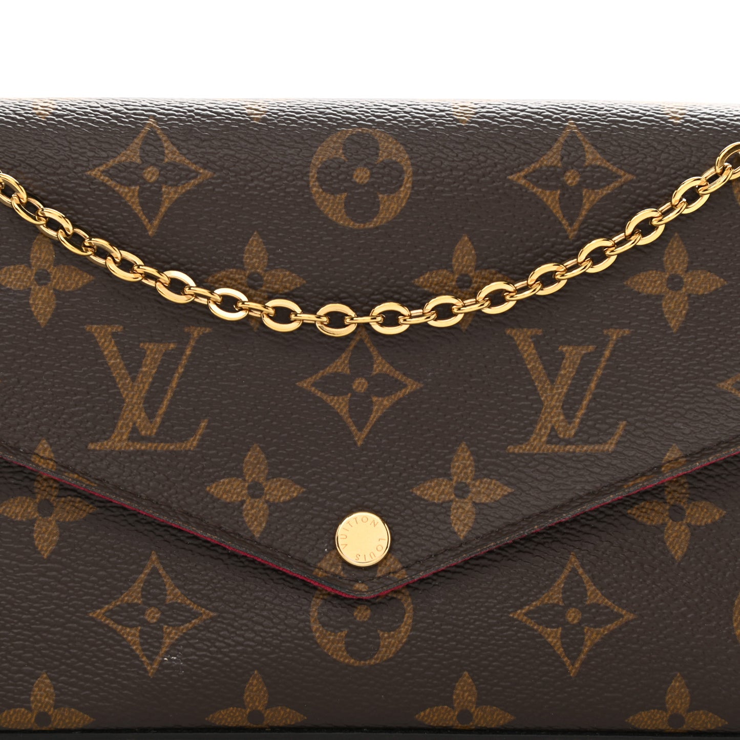 Monogram Pochette Felicie Chain Wallet Fuchsia