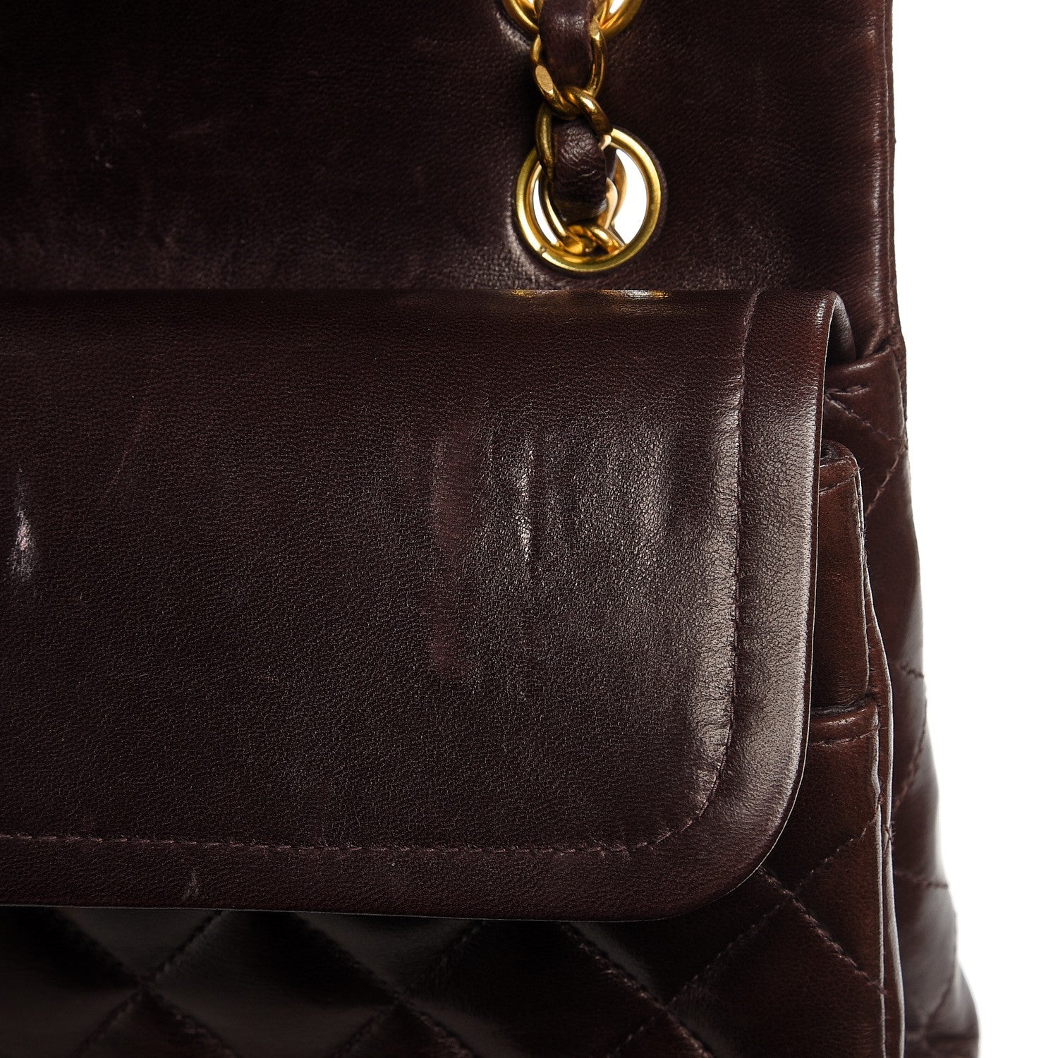 Chanel Lambskin Quilted Medium Double Flap Brown 12 of 19