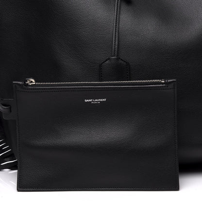 Saint Laurent Calfskin Large Fringe Shopping Tote Black 9 of 15