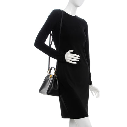 Fendi Nappa Mini Peekaboo Iconic Satchel Black 2 of 9