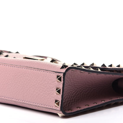 Valentino Garavani Pebbled Calfskin Medium Rockstud Flip Lock Crossbody Bag Water Rose 8 of 9