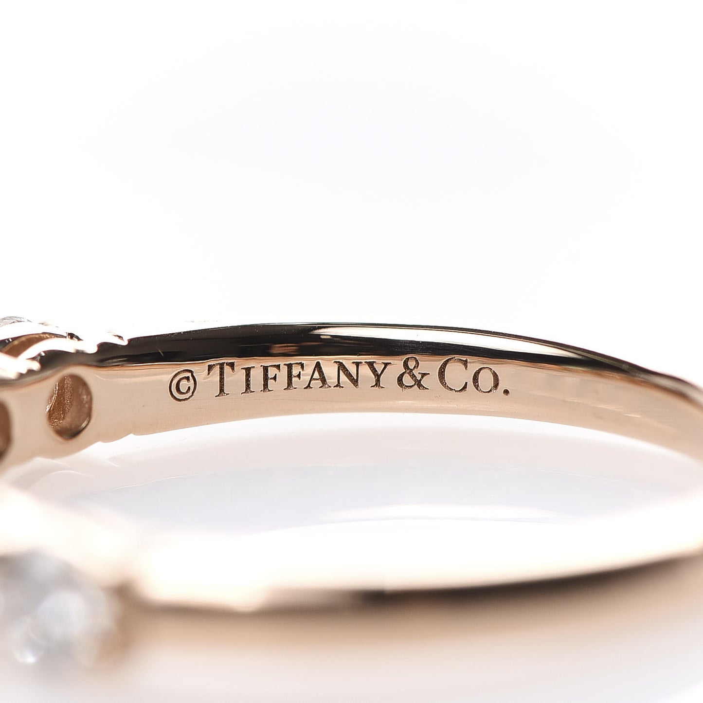 18K Rose Gold Diamond 3mm Half Circle Embrace Band Ring 50 5.5