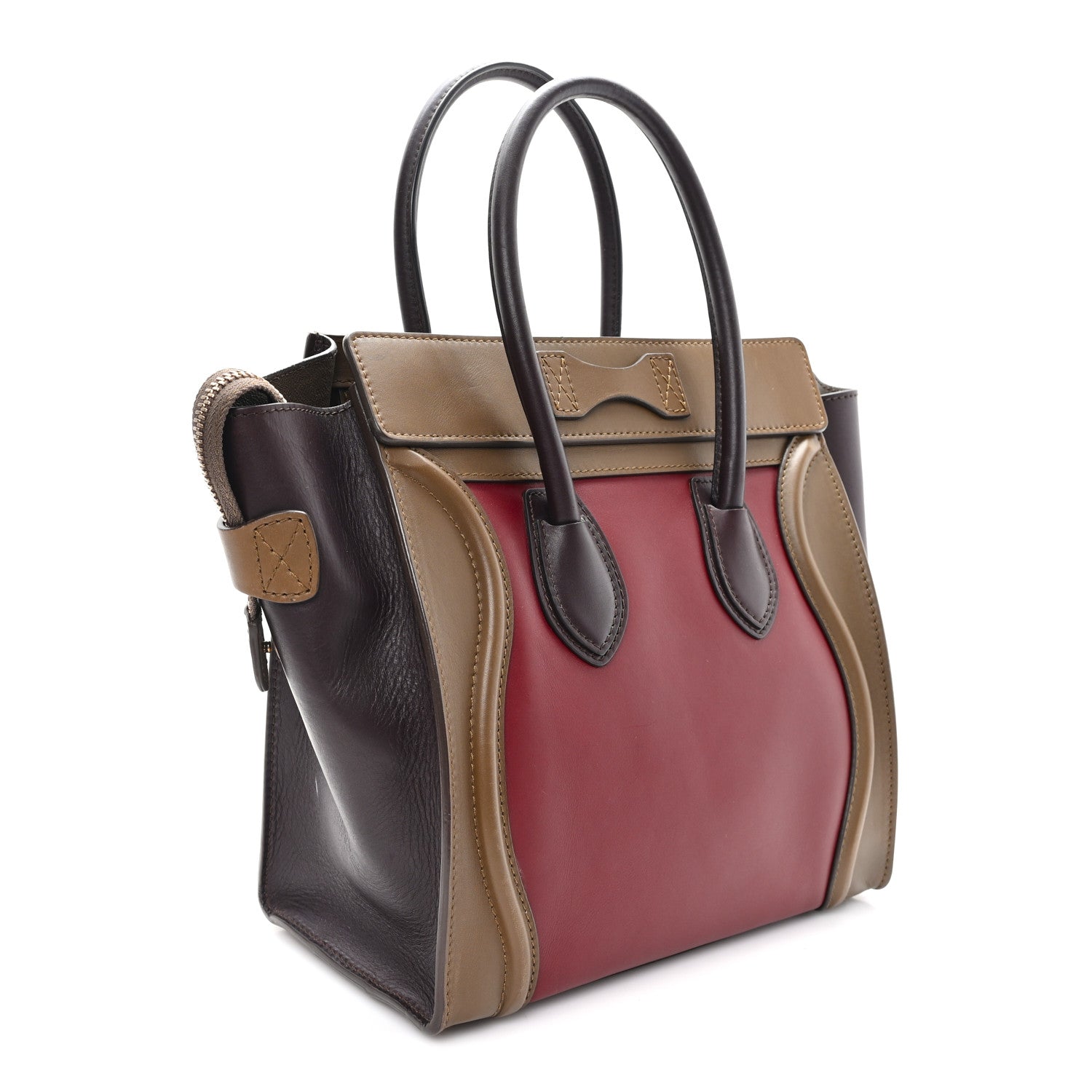 Celine Satin Smooth Calfskin Micro Tri-Color Luggage Rust 3 of 11