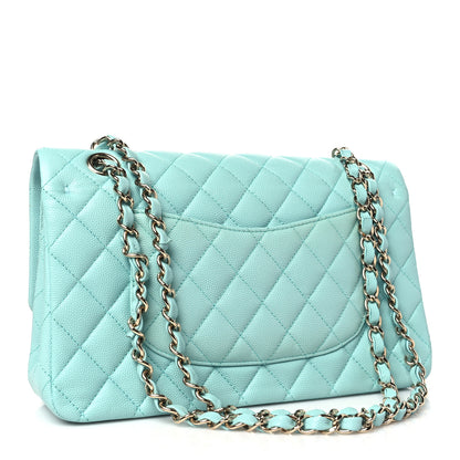 Chanel Caviar Quilted Medium Double Flap Light Blue 3 of 10