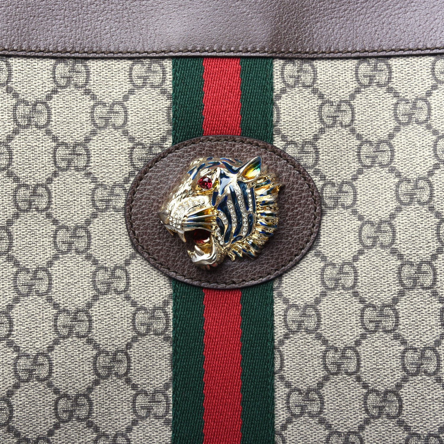 Gucci GG Supreme Monogram Large Rajah Chain Tote Beige New Acero 14 of 16