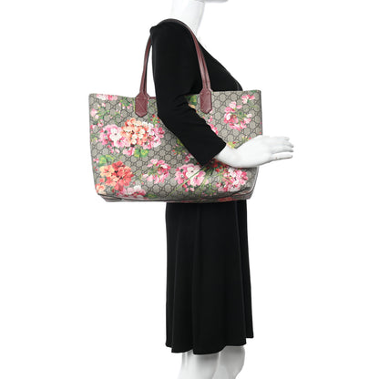Gucci GG Supreme Monogram Blooms Medium Reversible Tote Beige Multicolor Dry Rose 2 of 21