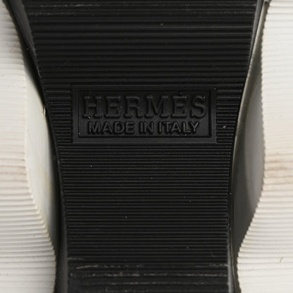Hermes Technical Canvas Goatskin Womens Eclair Sneakers 38.5 Black 8 of 14