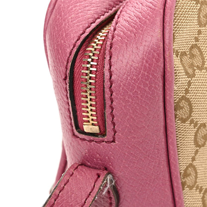 Gucci Monogram Textured Calfskin Mini Bree Messenger Bag Beige Ebony Peonia Flower 18 of 18