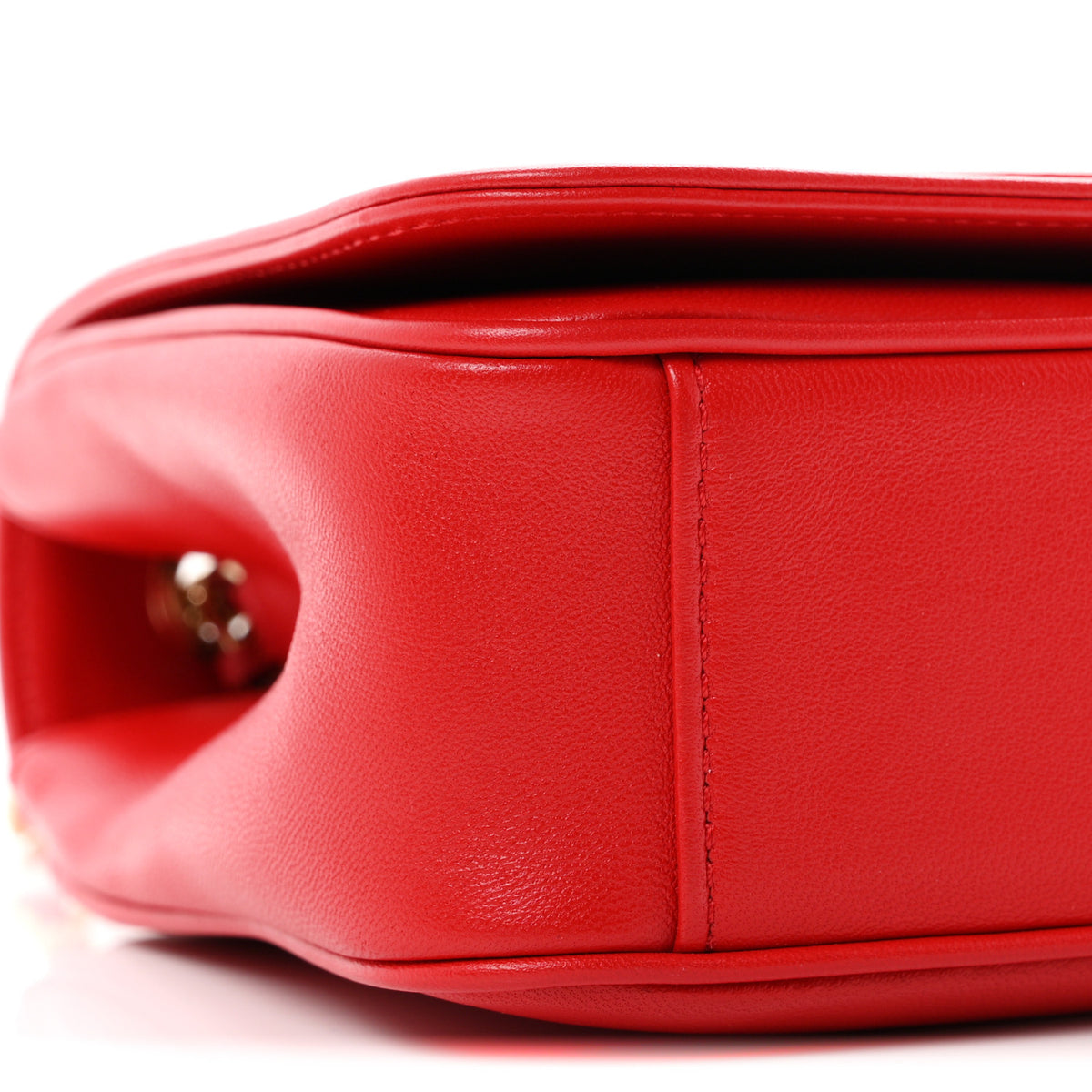 Chanel Lambskin CC Mania Flap Bag Red 9 of 10