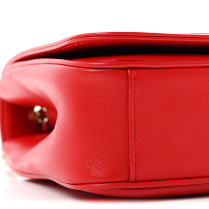 Chanel Lambskin CC Mania Flap Bag Red 9 of 10