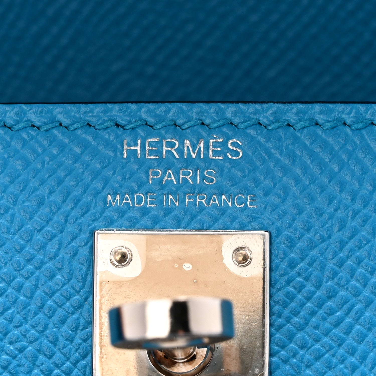 Hermes Epsom Kelly Sellier 25 Bleu Frida 6 of 11