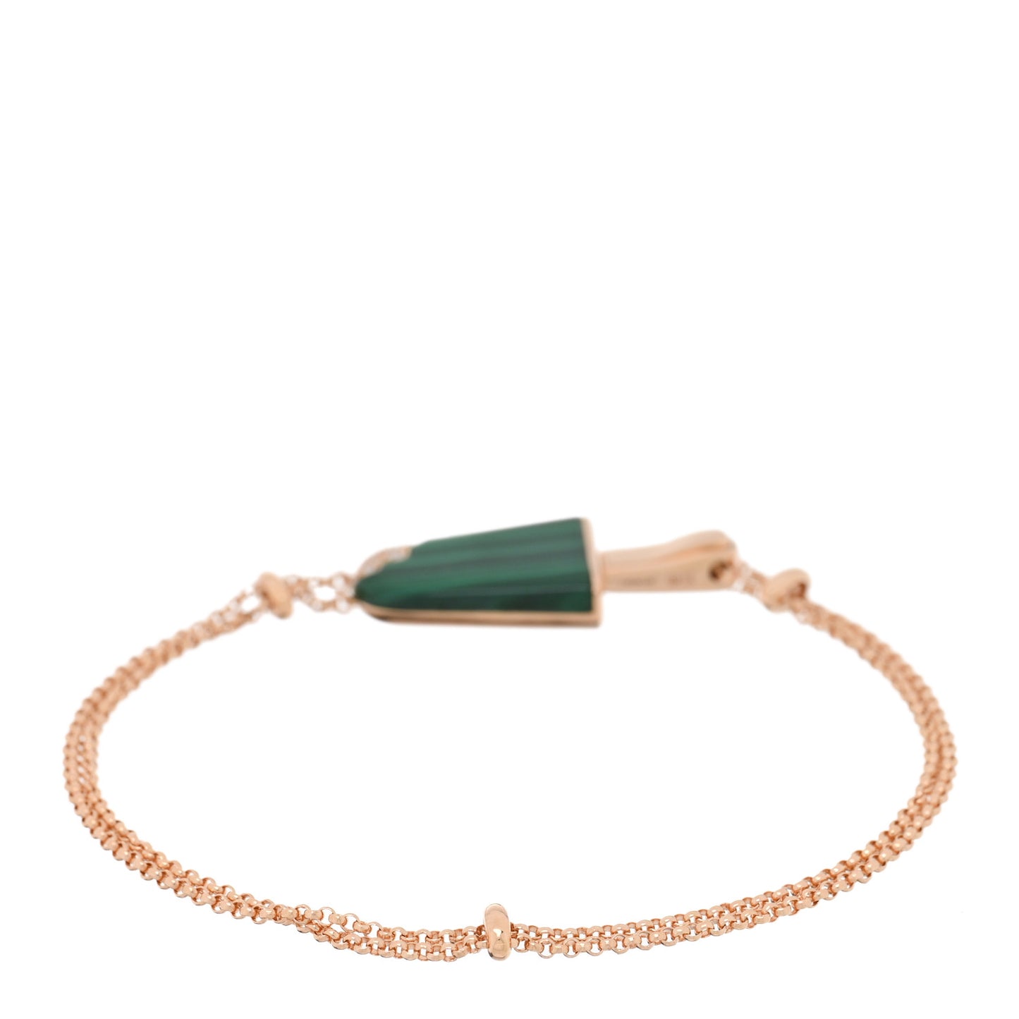 18K Rose Gold Diamond Malachite Gelati Bracelet
