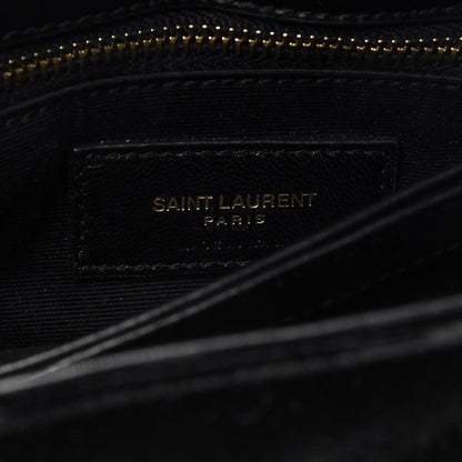 Saint Laurent Velvet Y Quilted Monogram Toy Loulou Chain Satchel French Black 7 of 9