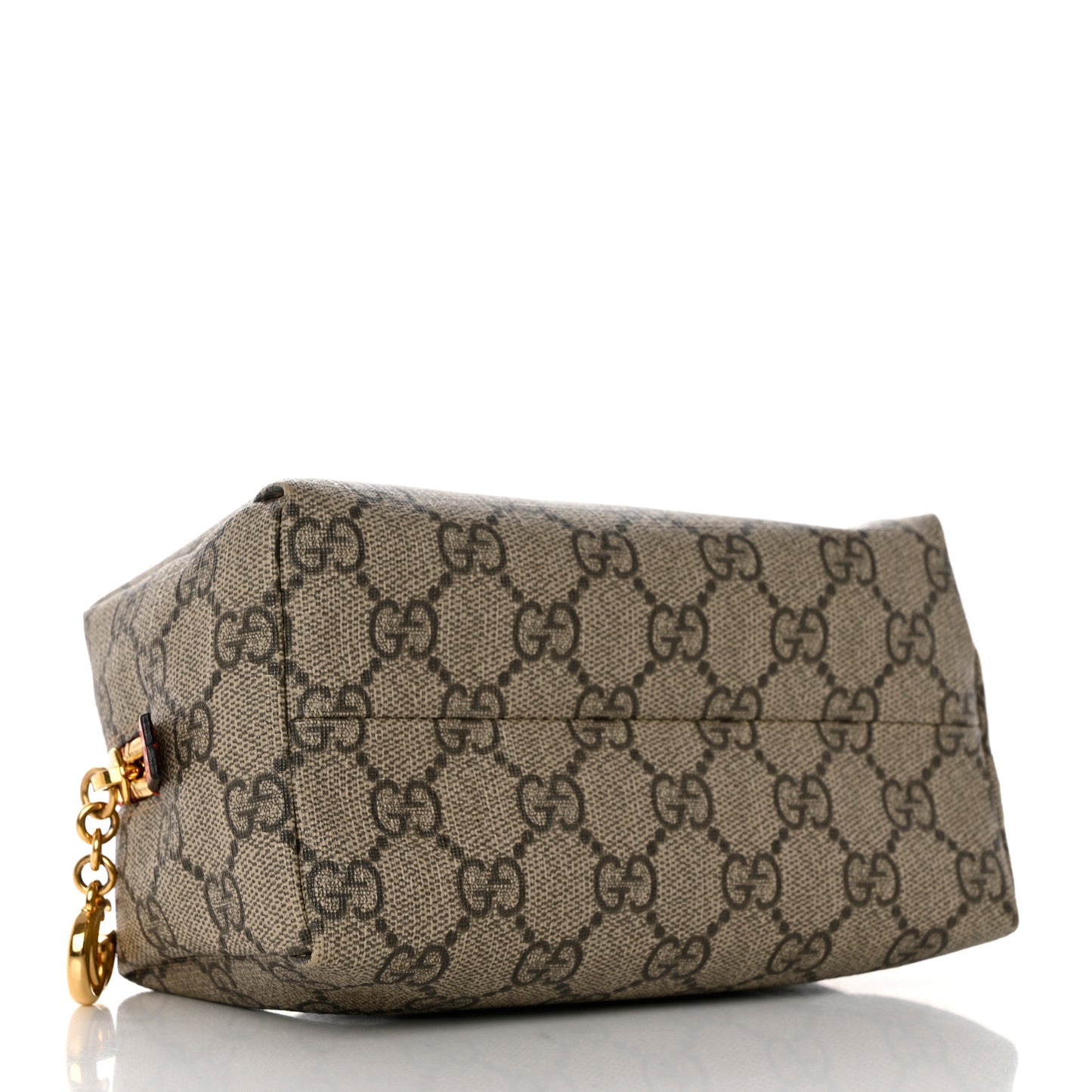 Soft GG Supreme Monogram Calfskin Medium Ophidia Cosmetic Case Beige Ebony Hibiscus Red