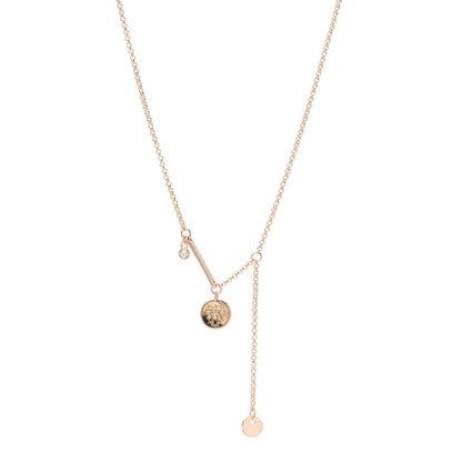 Hermes 18K Rose Gold Diamond TPM Ex-Libris Pendant Necklace 1 of 6